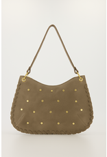 21Jewelz Tasje met stiksels en gouden studs - suede beige