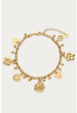 My Jewellery My Jewellery | Botanical armband met candy bloemen - goud
