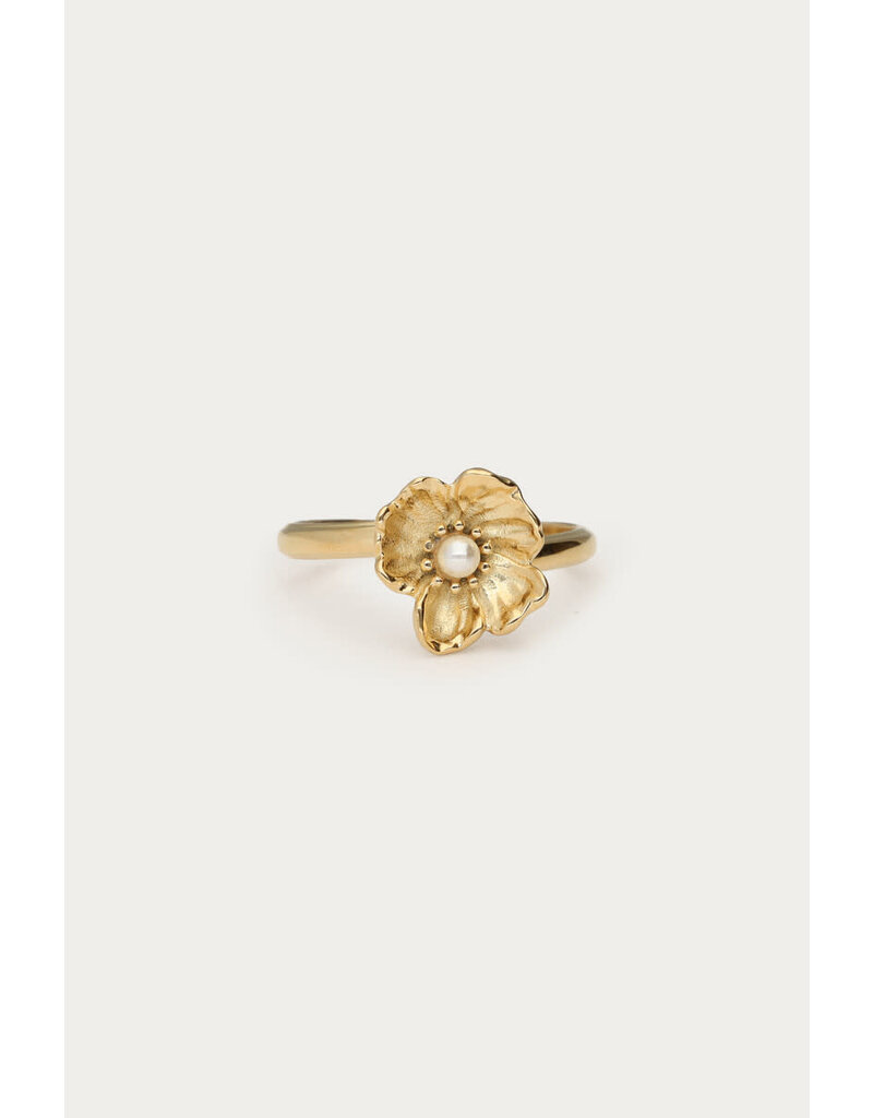 My Jewellery My Jewellery | Botanical ring met klaproos bloem - goud