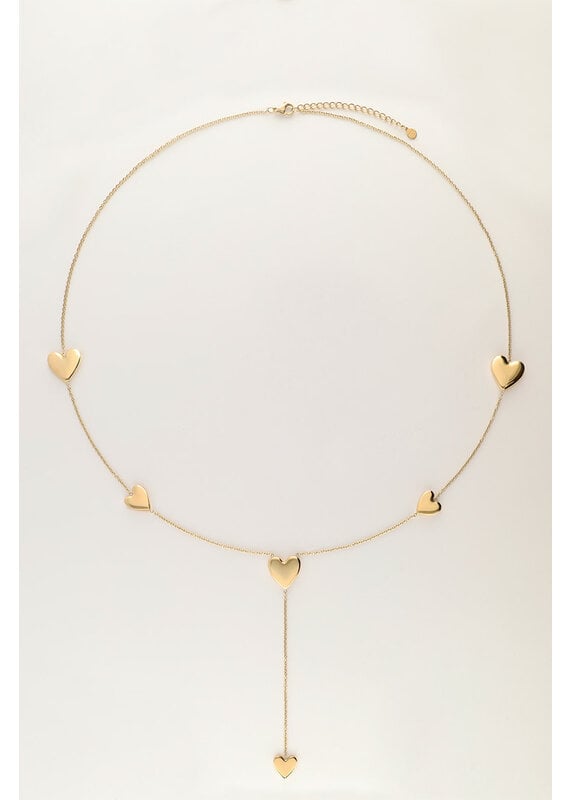 My Jewellery My Jewellery - Iconic lange ketting met hartjes - goud