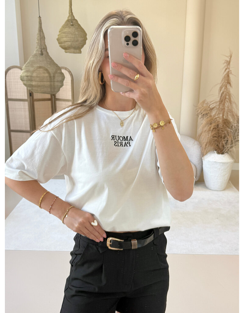 21Jewelz T-shirt Amour Paris - zwart