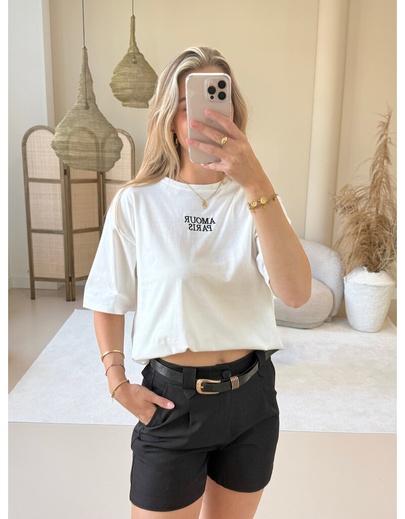21Jewelz Pantalon shortje met riem - zwart