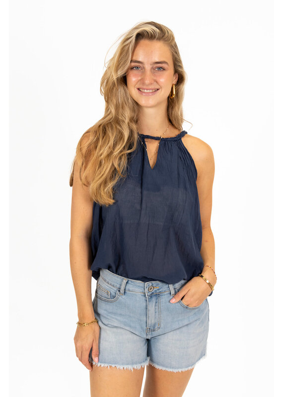 21Jewelz Haltertop met gevlochten detail - blauw