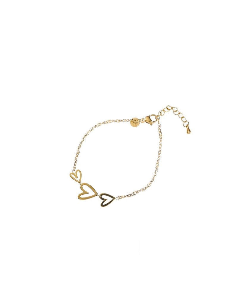 Go Dutch Label D&E - Heart Wave Bracelet - goud
