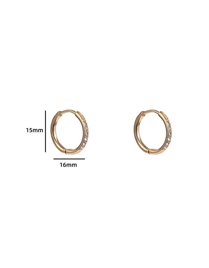 Go Dutch Label D&E - Sparkle Hoop 15mm - goud