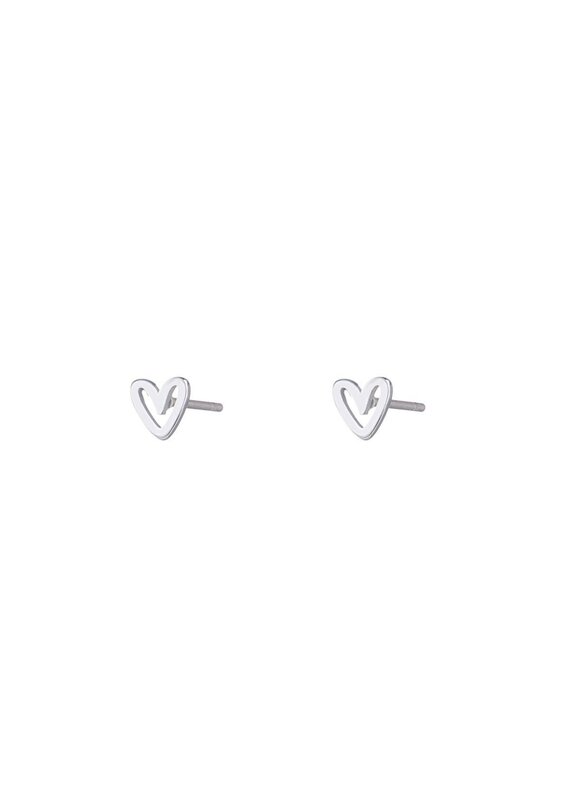 Go Dutch Label D&E - Open Heart Stud - zilver