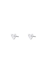 Go Dutch Label D&E - Open Heart Stud - zilver