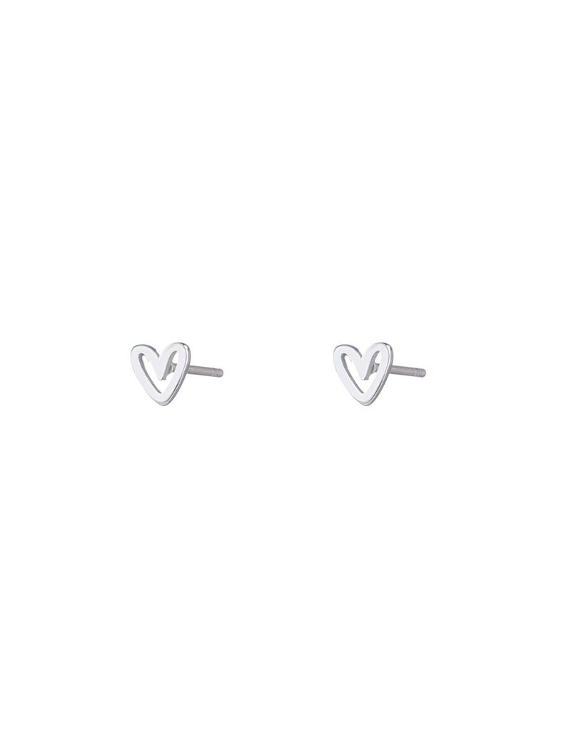 Go Dutch Label D&E - Open Heart Stud - zilver