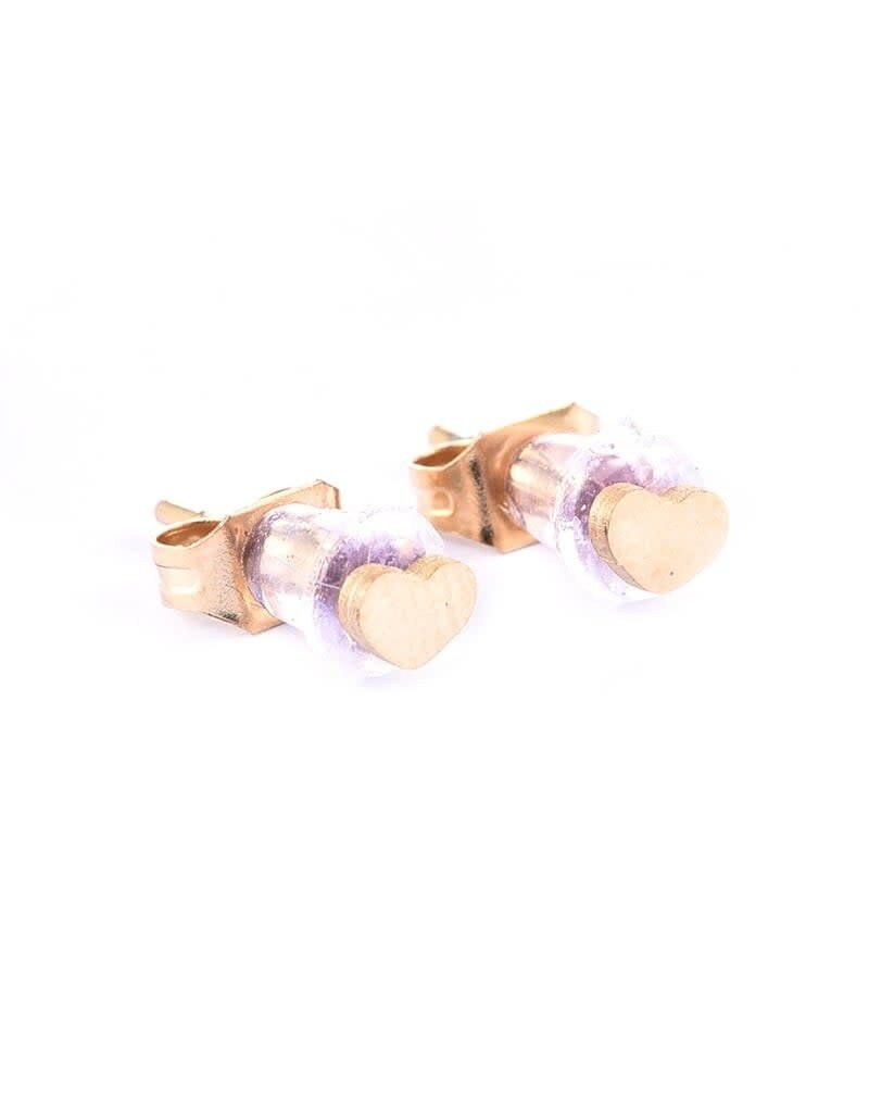 Go Dutch Label D&E - Hartjes studs - goud