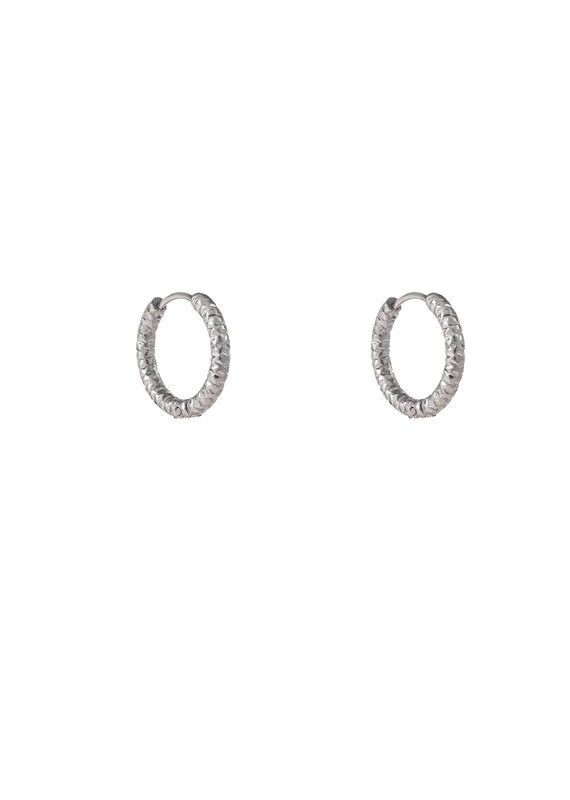 Go Dutch Label D&E - hammered hoop 16mm - zilver