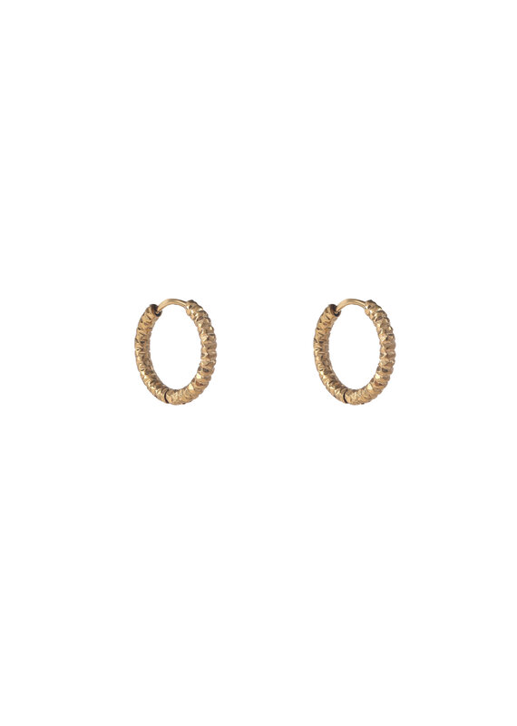 Go Dutch Label D&E - hammered hoop 16mm - goud