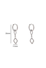 Go Dutch Label D&E - Double clover hoop - zilver