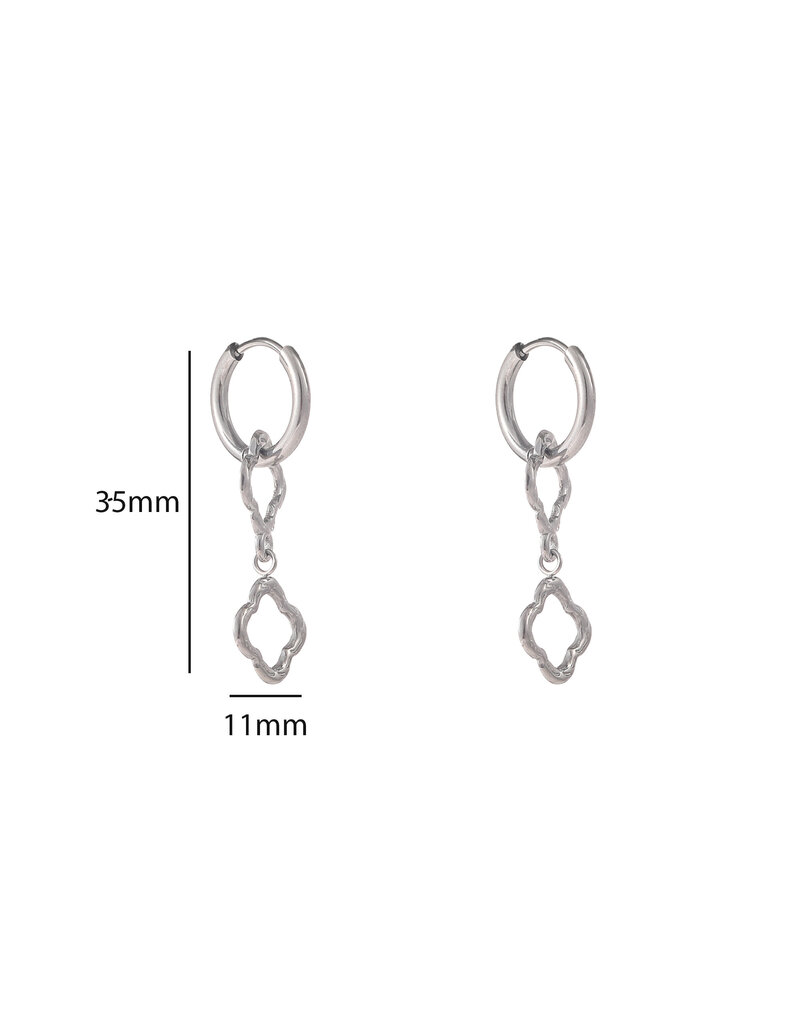 Go Dutch Label D&E - Double clover hoop - zilver