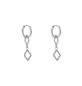 Go Dutch Label D&E - Double clover hoop - zilver