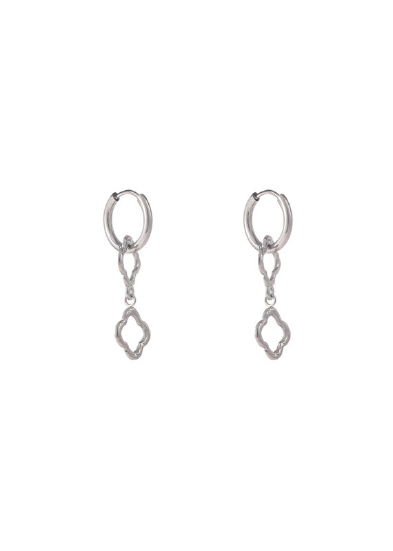 Go Dutch Label D&E - Double clover hoop - zilver