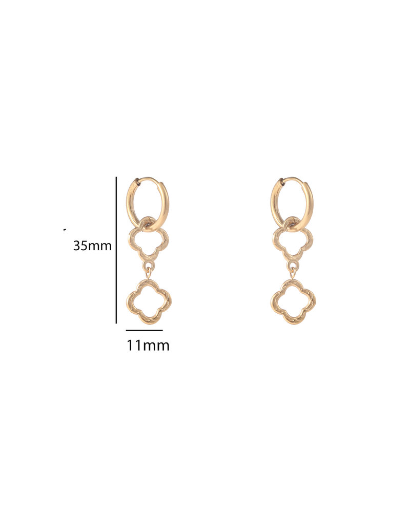 Go Dutch Label D&E - Double clover hoop - goud