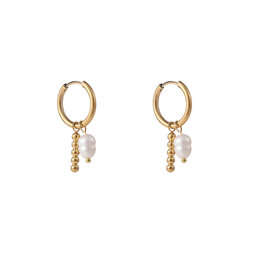 Go Dutch Label D&E - Pearly dot hoop - goud