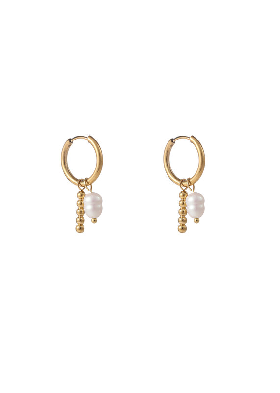 Go Dutch Label D&E - Pearly dot hoop - goud