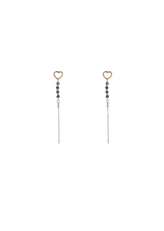 Go Dutch Label D&E - Open heart bead stud - navy