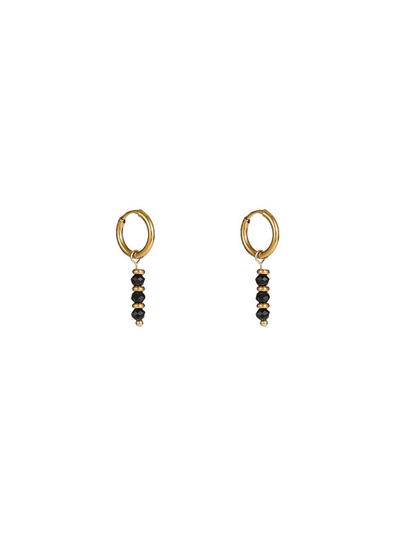 Go Dutch Label D&E - Tripple bead hoop - zwart