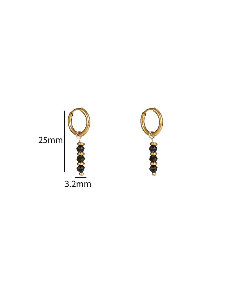 Go Dutch Label D&E - Tripple bead hoop - zwart