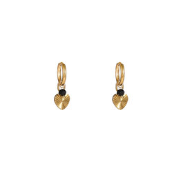 Go Dutch Label D&E - Heart bead hoop - zwart