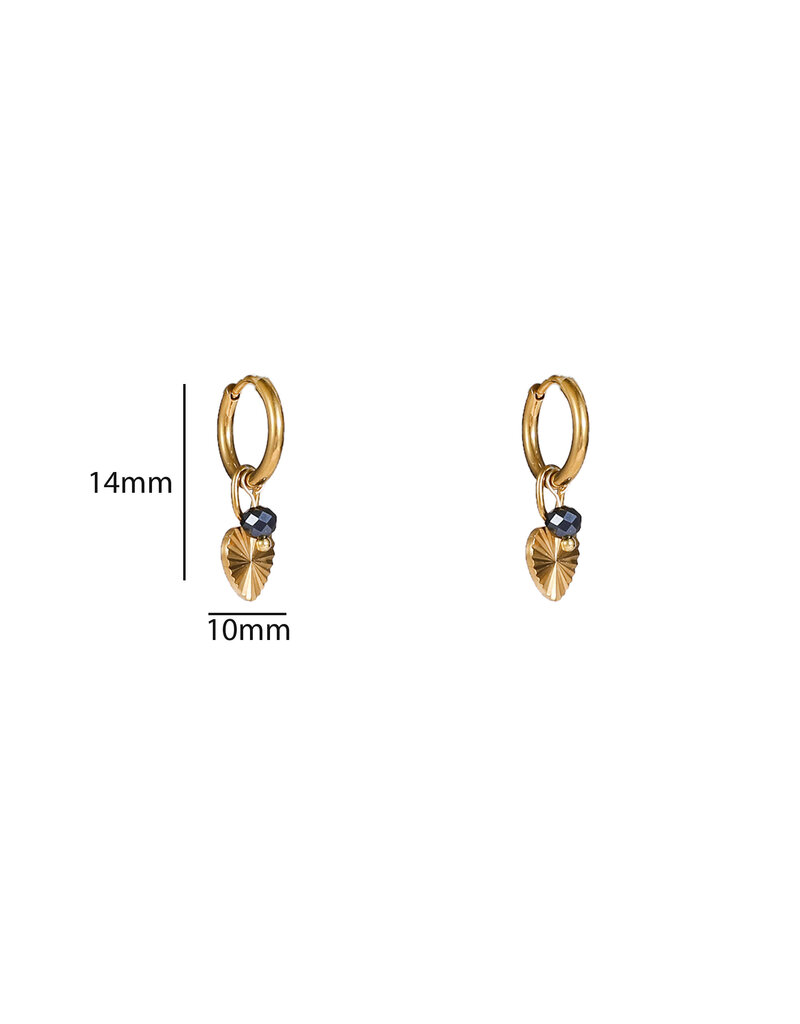 Go Dutch Label D&E - Heart bead hoop - navy