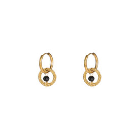 Go Dutch Label D&E - Double round bead hoop - zwart