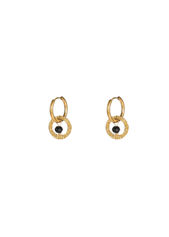 Go Dutch Label D&E - Double round bead hoop - zwart