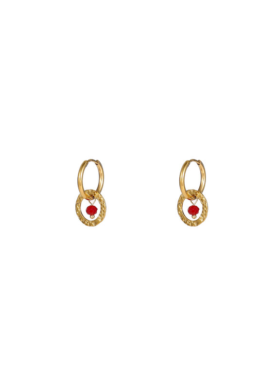 Go Dutch Label D&E - Double round bead hoop - burgundy