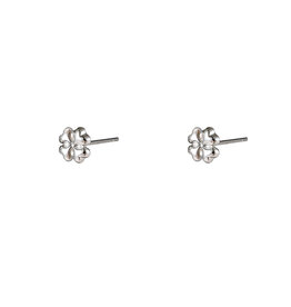Go Dutch Label D&E - clover stud - zilver