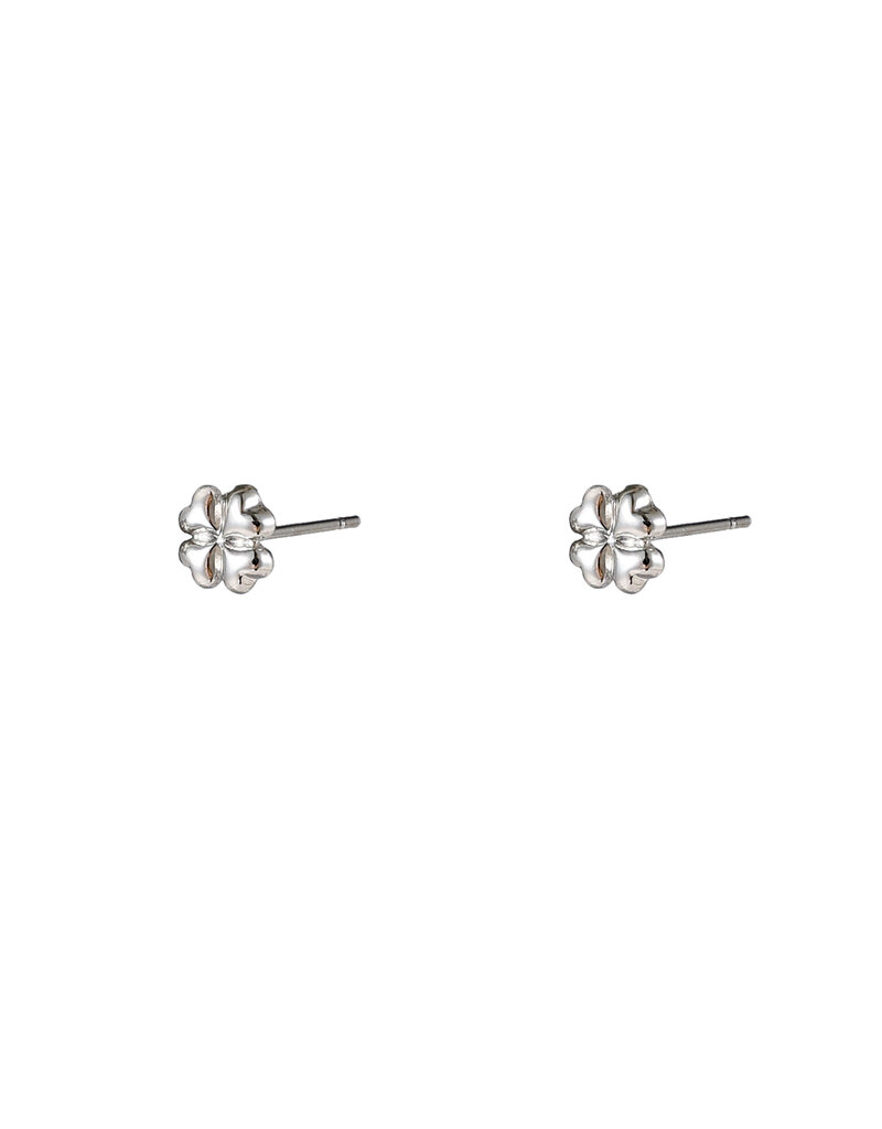Go Dutch Label D&E - clover stud - zilver