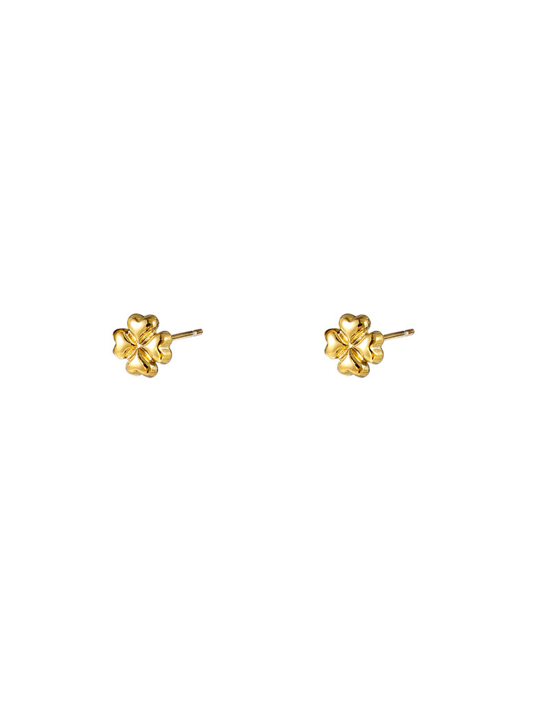 Go Dutch Label D&E - clover stud - goud