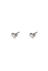 Go Dutch Label D&E - Crackled heart stud - zilver