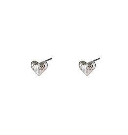 Go Dutch Label D&E - Crackled heart stud - zilver