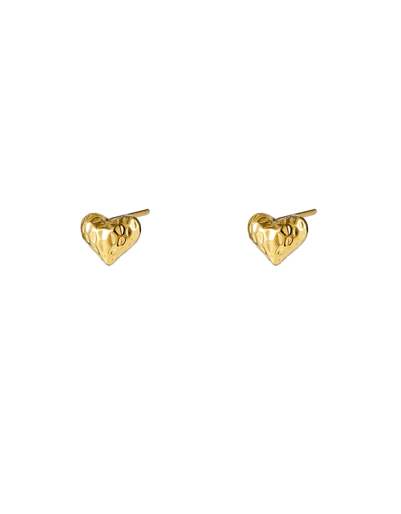 Go Dutch Label D&E - Crackled heart stud - goud
