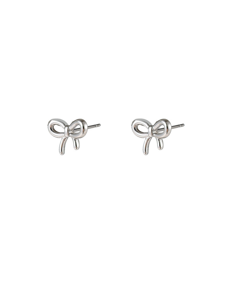 Go Dutch Label D&E - Tiny bow stud - zilver