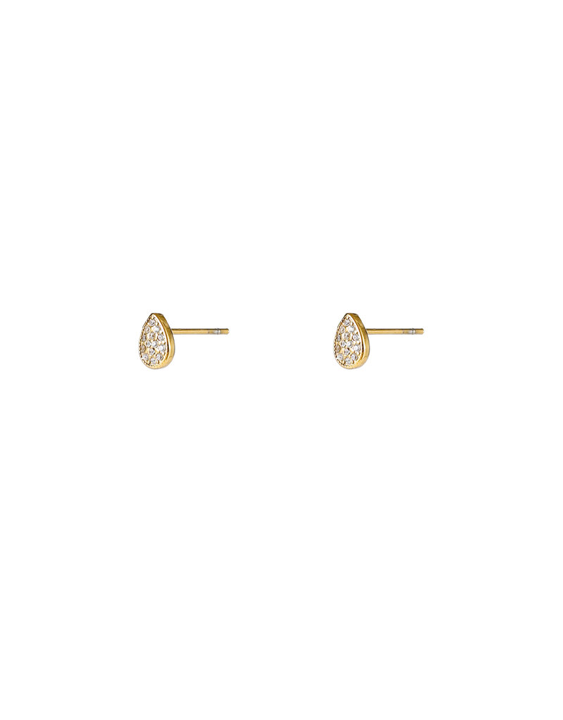 Go Dutch Label D&E - Sparkle drop stud - goud