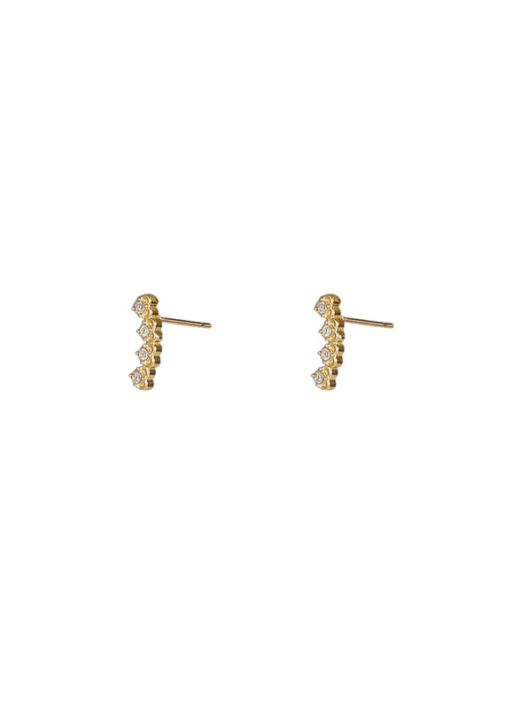 Go Dutch Label D&E - Sparkly heart stud - goud