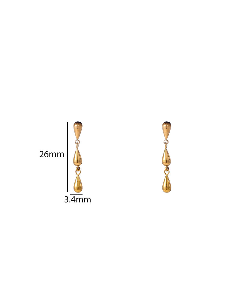 Go Dutch Label D&E - 3drop dangle - goud