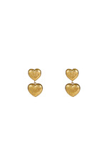 Go Dutch Label D&E - Double heart stud - goud