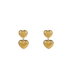 Go Dutch Label D&E - Double heart stud - goud
