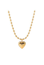 Go Dutch Label D&E - Hollow heart necklace - goud