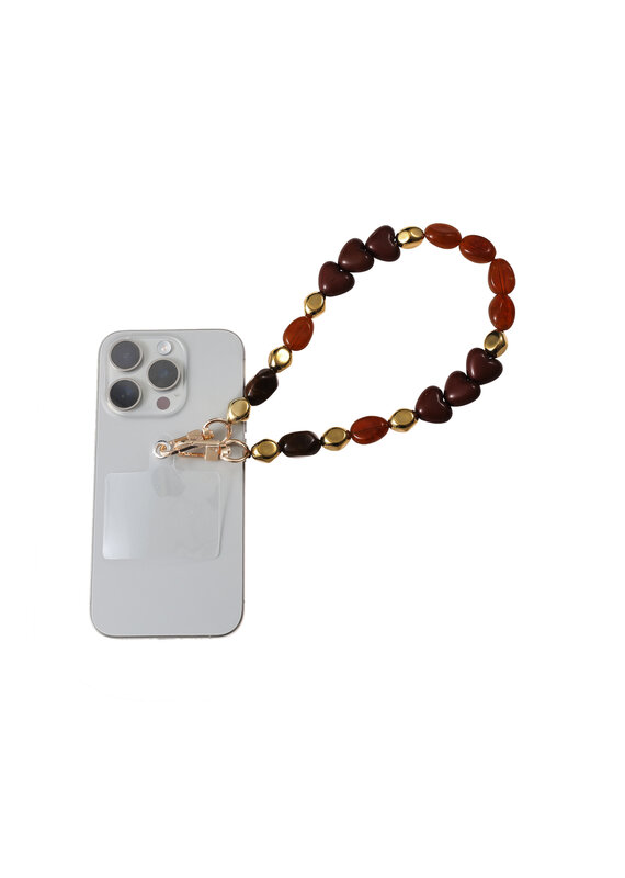 Go Dutch Label D&E - Telefoonkoord stone - bruin