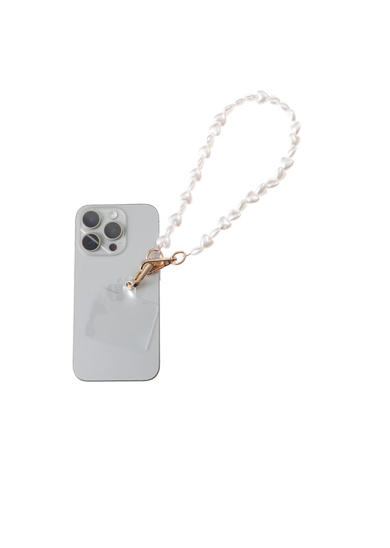 Go Dutch Label D&E - Telefoonkoord hartjes parels