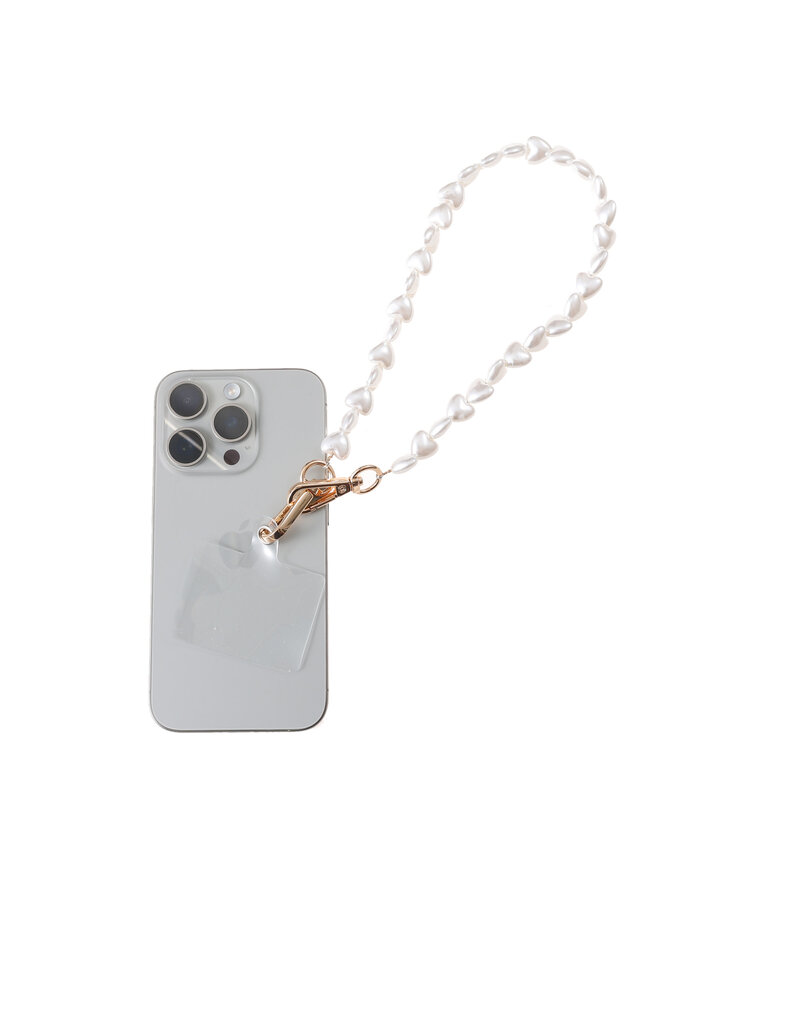 Go Dutch Label D&E - Telefoonkoord hartjes parels