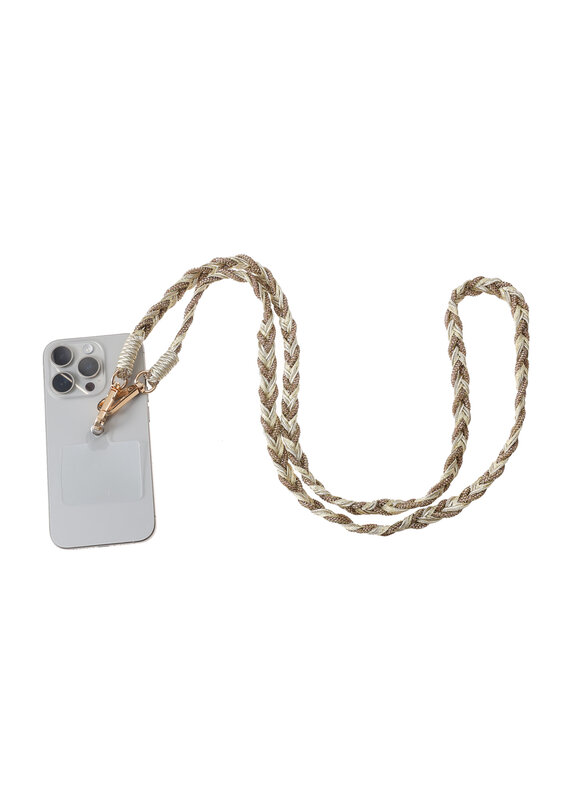 Go Dutch Label D&E - Gevlochten telefoonkoord - goud