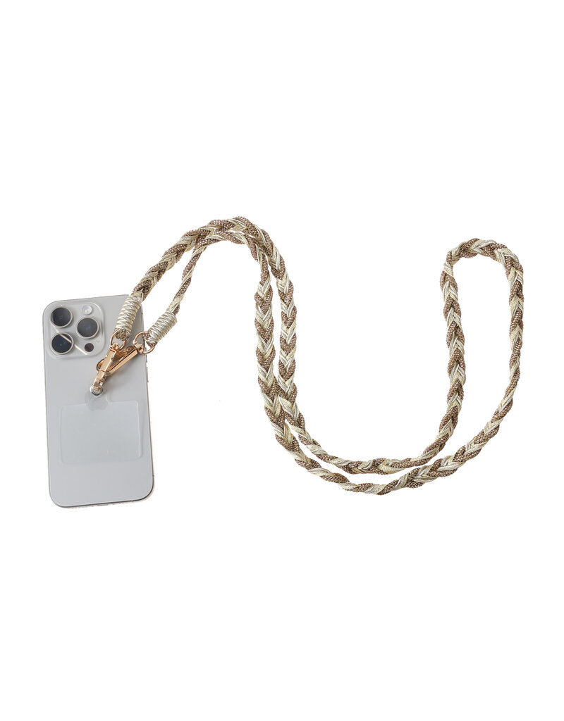 Go Dutch Label D&E - Gevlochten telefoonkoord - goud