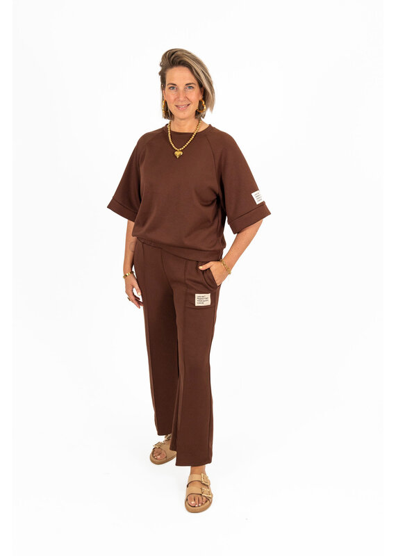 21Jewelz Perfect co-ord set met pantalon  - choco bruin