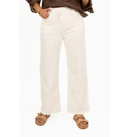 21Jewelz Wide leg jeans met schuine knoop - wit
